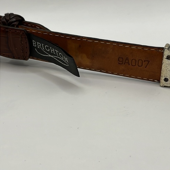 Vintage Brighton Two Tone Brown Leather and Leather Braid Size M 30 - Picture 7 of 12